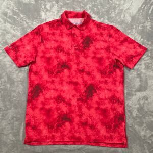 Ibkul Polo Shirt Mens Medium Red Stretch Performance Quick Dry Golf Outdoor